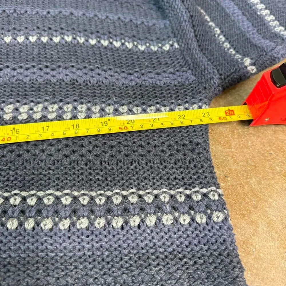 Etchings Knit Sweater Dark Gray Patterned Stripe Cozy Vintage‎ Style L